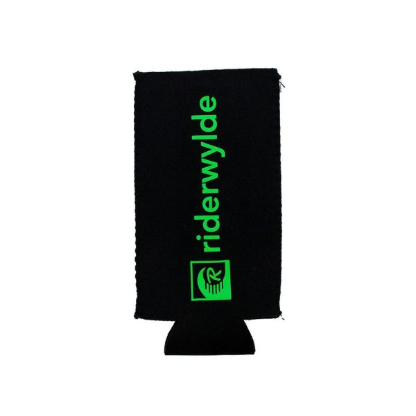 Slim Can Koozie- Black with Neon Green